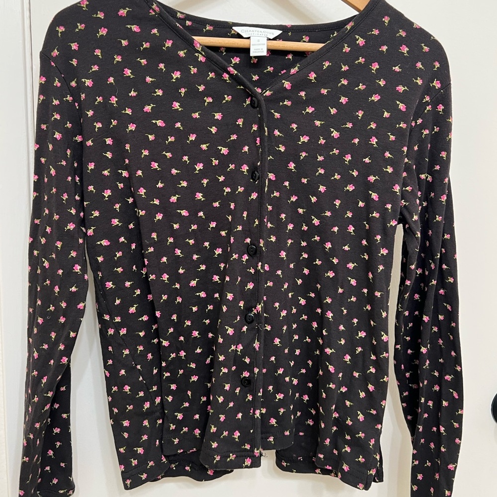 Long Sleeve Button-up with floral print
